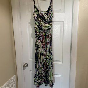 Jennifer Lopez Multicolor Spaghetti Strap Sun Dress With Tieback Size M